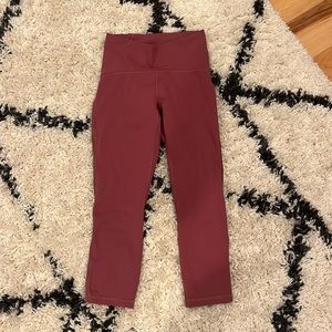Maroon/pink lulu lemon leggings